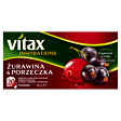 Vitax Inspirations Herbatka owocowo-ziołowa aromatyzowana o smaku żurawiny porzeczki 40 g (20 x 2 g)