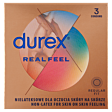 Durex Real Feel Wyrób medyczny prezerwatywy nielateksowe 3 sztuki