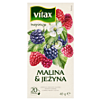 Vitax Inspiracje Herbatka owocowo-ziołowa aromatyzowana o smaku maliny i jeżyny 40 g (20 x 2 g)