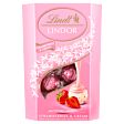 Lindt Lindor Pralinki z białej czekolady z kawałkami truskawek 200 g