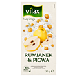 Vitax Inspiracje Herbatka ziołowo-owocowa aromatyzowana o smaku rumianku i pigwy 30 g (20 x 1,5 g)