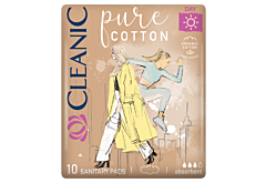 Cleanic Pure Cotton Podpaski na dzień 10 sztuk