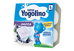 Nestlé Yogolino Deserek mleczno-owocowy jagoda dla niemowląt po 6. miesiącu 400 g (4 x 100 g)