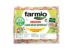 Farmio Jaja z wolnego wybiegu od kur karmionych paszą wolną od GMO M 20 sztuk