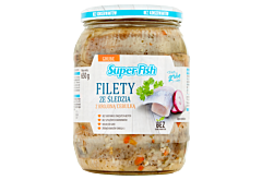 SuperFish Filety ze śledzia z krojoną cebulką 650 g