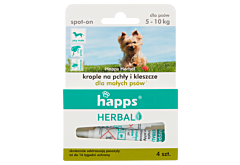 Happs Herbal Krople na pchły i kleszcze dla małych psów 4 x 1 ml