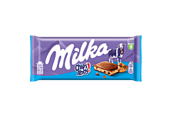 Milka Czekolada mleczna z nadzieniem mlecznym pokruszone kawałki herbatników z czekoladą 100 g