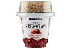 Bakoma Jogurt kremowy z wiśnią czereśnią i granolą 230 g