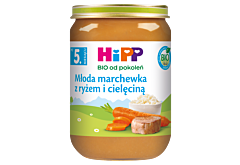 HiPP BIO Młoda marchewka z ryżem i cielęciną po 5. miesiącu 190 g