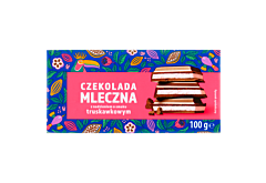 Czekolada mleczna z nadzieniem o smaku truskawkowym 100 g