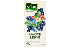 Vitax Inspiracje Herbatka owocowo-ziołowa aromatyzowana o smaku owoców leśnych 40 g (20 x 2 g)