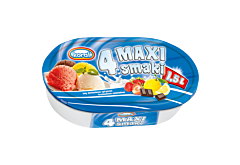 Koral 4 Maxi smaki Lody śmietankowo-cytrynowo-truskawkowo-czekoladowe 1,5 l