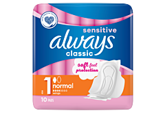 Always Podpaski ze skrzydełkami Classic Sensitive (rozmiar 1) x10