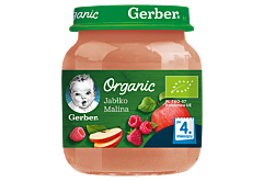 Gerber Organic Jabłko malina dla niemowląt po 4. miesiącu 125 g