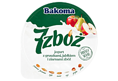 Bakoma 7 zbóż Jogurt z gruszkami jabłkiem i ziarnami zbóż 140 g