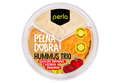 Perla Hummus trio klasyczny paprykowy z suszonym pomidorem 210 g