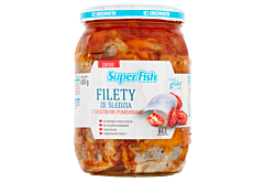 SuperFish Filety ze śledzia z suszonymi pomidorami 650 g