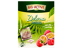 Big-Active Zielona herbata z maliną i marakują 34 g (20 x 1,7 g)