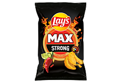 Lay's Max Strong Chipsy ziemniaczane karbowane o smaku ostrego chilli i limonki 120 g