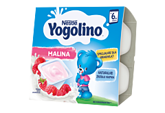 Nestlé Yogolino Deserek mleczno-owocowy malina dla niemowląt po 6. miesiącu 400 g (4 x 100 g)