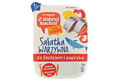  Z dobrej kuchni Sałatka warzywna ze śledziem i papryką 150 g