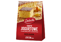 Delecta Duża Blacha Ciasto jogurtowe z naturalnym jogurtem mieszanka do wypieku ciasta 640 g