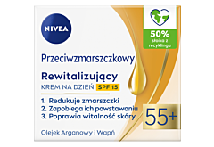 Nivea Przeciwzmarszczkowy + Rewitalizujący krem na dzień SPF 15 55+ 50 ml