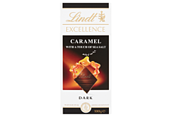 Lindt Excellence Gorzka czekolada z chrupiącymi kawałkami karmelu i odrobiną soli morskiej 100 g