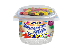 Danone Zakręcony Mix Jogurt o smaku waniliowym 125 g