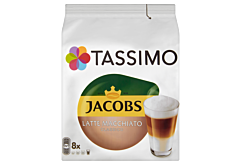 Tassimo Jacobs Latte Macchiato Classico Kawa mielona 8 kapsułek i mleko 8 kapsułek 264 g