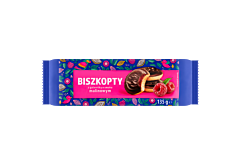 Biszkopty z galaretką o smaku malinowym 135 g