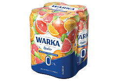 Warka Radler Bezalkoholowy napój piwny grejpfrut z pomarańczą 4 x 500 ml