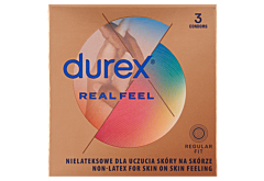 Durex Real Feel Wyrób medyczny prezerwatywy nielateksowe 3 sztuki