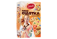 Delecta Piego ciastka z kakaowymi piegami w kolorowej skorupce mieszanka do wypieku ciastek 280 g