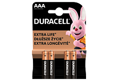 Duracell AAA LR03/MN2400 1,5 V Baterie alkaliczne 4 sztuki