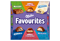 Milka Favourites Mieszanka czekoladek nadziewanych i wafelków 158 g (17 sztuk)