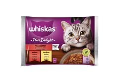 Whiskas Pure Delight Mokra karma dla kotów soczyste kąski galaretka 340 g (4 x 85 g)