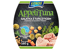 Łosoś Ustka AppetiTuna Sałatka z tuńczykiem i warzywami w oliwie z oliwek 160 g