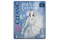 Cleanic Pure Cotton Podpaski na noc 8 sztuk