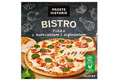 Proste Historie Bistro Pizza z kurczakiem i szpinakiem 435 g