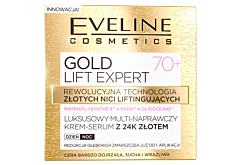 Eveline cosmetics Gold Lift Expert  Luksusowy multi-naprawczy krem-serum z 24 złotem, 70+