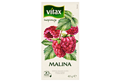 Vitax Inspiracje Herbatka owocowo-ziołowa aromatyzowana o smaku maliny 40 g (20 x 2 g)