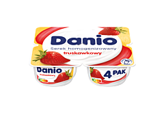 Danio Serek homogenizowany truskawkowy 520 g (4 x 130 g)