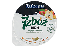 Bakoma 7 zbóż men Jogurt z brzoskwinią gruszką i ziarnami zbóż 300 g