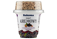 Bakoma Jogurt kremowy z czarną porzeczką i granolą 230 g