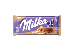 Milka Creme Czekolada mleczna z nadzieniem z orzechów laskowych 85 g