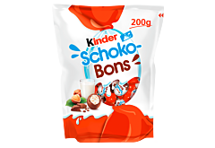 Kinder Schoko-Bons Czekoladki z mlecznej czekolady z nadzieniem mlecznym i orzechami 200 g