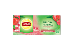 Lipton Zielona herbata z nutą truskawki & maliny 28 g (20 torebek)