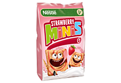 Nestlé Strawberry Minis Zbożowe kwadraciki o smaku truskawkowym 450 g