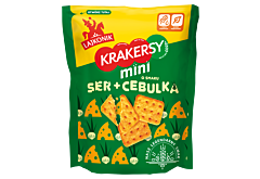 Lajkonik Krakersy mini o smaku ser + cebulka 100 g